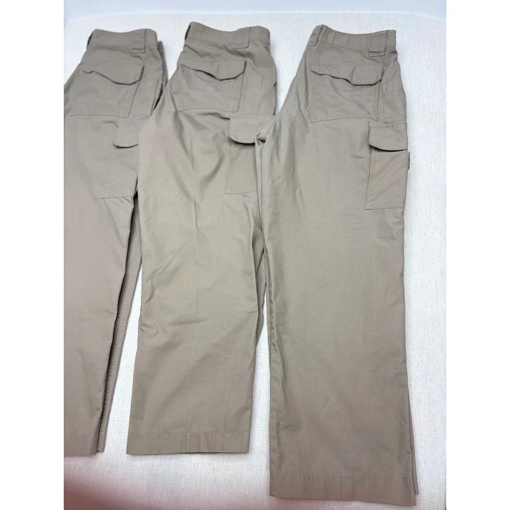 3x Tru-Spec 24-7 Series Mens Khaki Tan Ripstop Tactical Cargo Pants Size 36x30